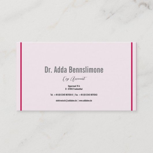 Crimson Red Visitenkarte (Vorderseite)