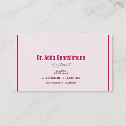 Crimson Red Visitenkarte (Vorderseite)