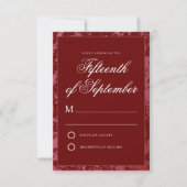 Crimson Red Wedding Response Card RSVP Karte (Vorderseite)