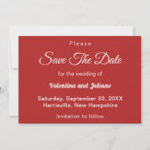 Crimson Red Wedding speichern das Datum Save The Date (Vorderseite)