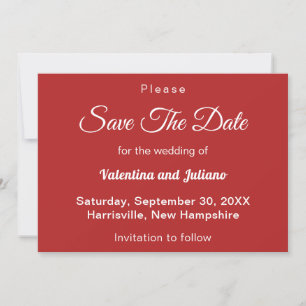 Crimson Red Wedding speichern das Datum Save The Date