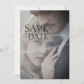 Crimson Red White Monogram Foto Wedding Save The Date (Rückseite)
