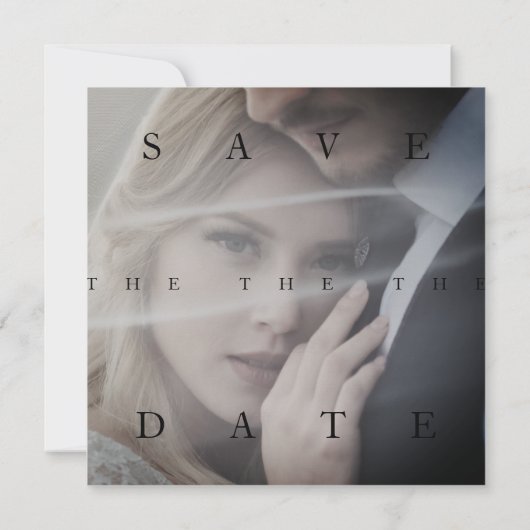 Crimson Red White Simple Foto Wedding Save The Date (Rückseite)