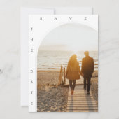 Crimson Red White Simple Foto Wedding Save The Date (Rückseite)