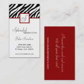 Crimson Red Zebra Print personalisieren Visitenkar Visitenkarte (Vorne/Hinten)