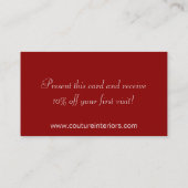 Crimson Red Zebra Print personalisieren Visitenkar Visitenkarte (Rückseite)