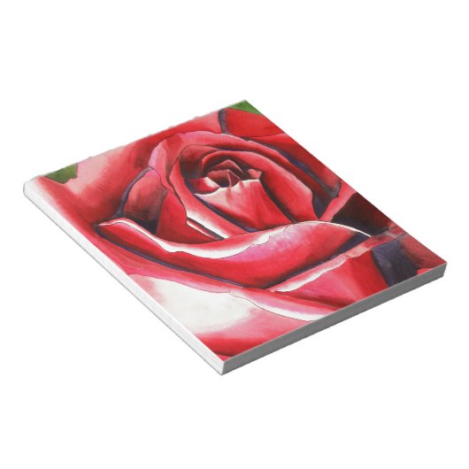 Crimson Rose Blume Aquarellmalerei Notizblock (angewinkelt)