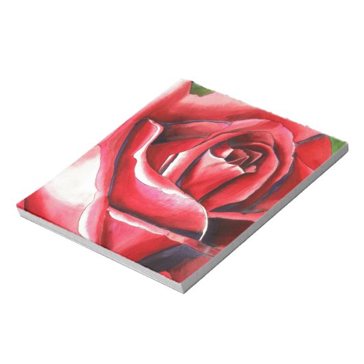 Crimson Rose Blume Aquarellmalerei Notizblock (Rotiert)