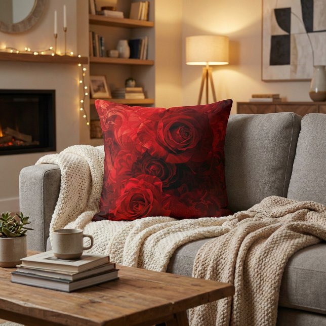 Crimson Rose Bouquet Romantisch Kissen (Von Creator hochgeladen)