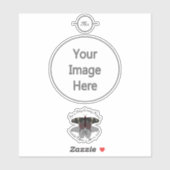 Crimson Rose Butterfly Shadow Monogram Aufkleber (Blatt)