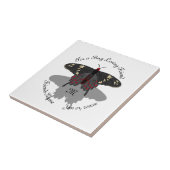 Crimson Rose Butterfly Shadow Monogram Fliese (Seite)