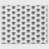 Crimson Rose Butterfly Shadow Monogram Geschenkpapier (Flach)