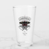 Crimson Rose Butterfly Shadow Monogram Glas (Vorderseite)