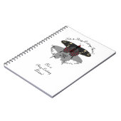 Crimson Rose Butterfly Shadow Monogram Notizblock (Linke Seite)