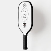 Crimson Rose Butterfly Shadow Monogram Pickleball Schläger (Links)