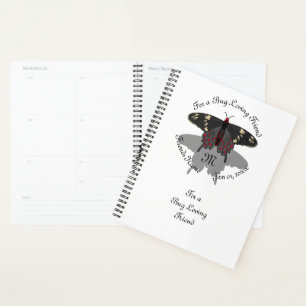 Crimson Rose Butterfly Shadow Monogram Planer