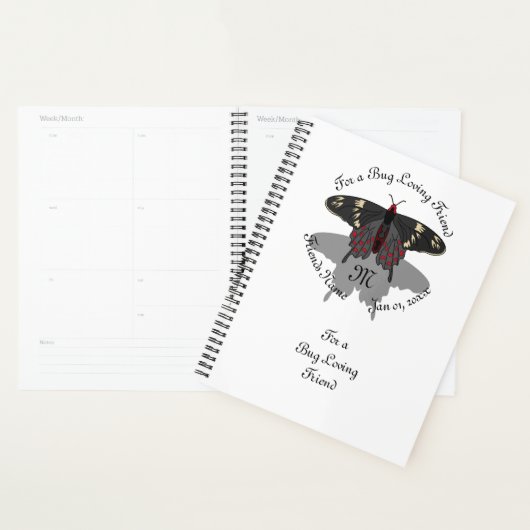 Crimson Rose Butterfly Shadow Monogram Planer (Anzeige)