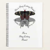 Crimson Rose Butterfly Shadow Monogram Planer (Vorderseite)