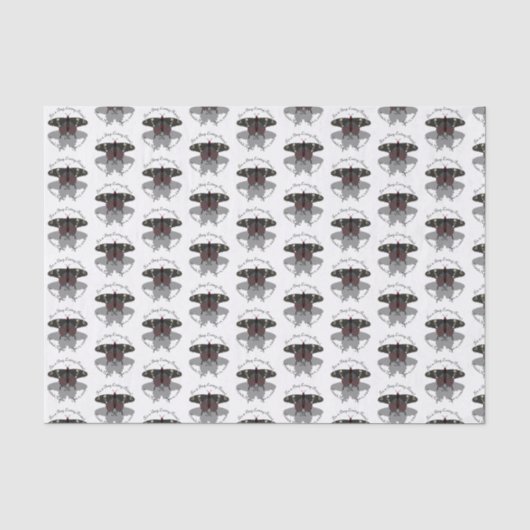 Crimson Rose Butterfly Shadow Monogram Seidenpapier (Vorderseite)