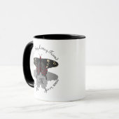 Crimson Rose Butterfly Shadow Monogram Tasse (Vorderseite Links)