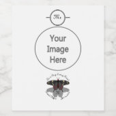 Crimson Rose Butterfly Shadow Monogram Weinetikett (Einzelnes Label)