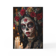 Crimson Rose Calavera – Eleganter Tag der Toten