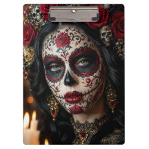 Crimson Rose Calavera – Eleganter Tag der Toten