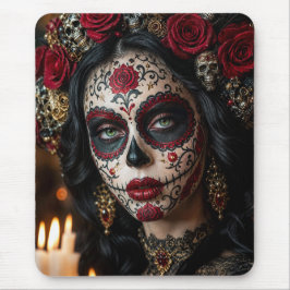 Crimson Rose Calavera – Eleganter Tag der Toten Mousepad