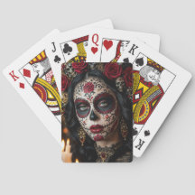 Crimson Rose Calavera – Eleganter Tag der Toten