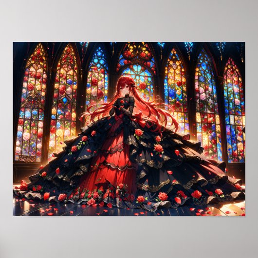 Crimson Rose Elegance Poster (Vorne)