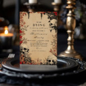 Crimson Rose & Skulls Halloween-Ansammlung Einladung