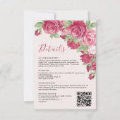 Crimson Rose Wedding Details Enclosure Card Einladung (Vorderseite)