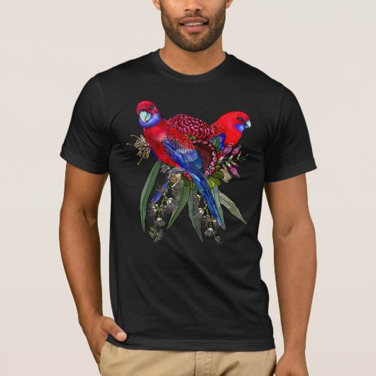 Crimson Rosella Tropical Parrots T-Shirt (Vorderseite)