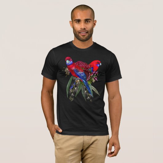 Crimson Rosella Tropical Parrots T-Shirt (Vorne ganz)