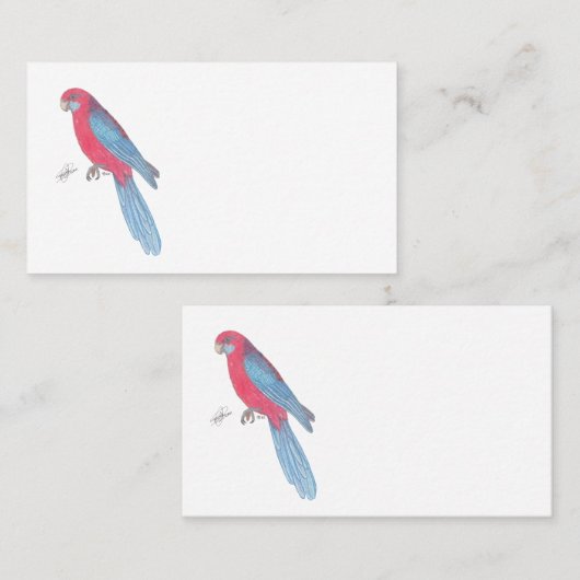 CRIMSON ROSELLA VISITENKARTE (Vorne/Hinten)