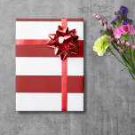 Crimson rot und weiß breiter horizontaler Streifen Geschenkpapier<br><div class="desc">Crimson Red and White Wide Horizontal Strip Wrapping Paper</div>