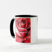 Crimson Rote Rose Aquarellkunst-Original-Kunstmakr Tasse (Vorderseite Links)