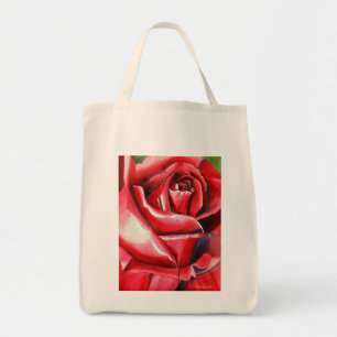 Crimson Rote Rose Aquarellkunst-Original-Kunstmakr Tragetasche