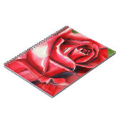 Crimson Rote Rose Original Aquarellmalerei Notizblock (Linke Seite)