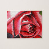 Crimson Rote Rose Originalkunstkunst Puzzle (Horizontal)