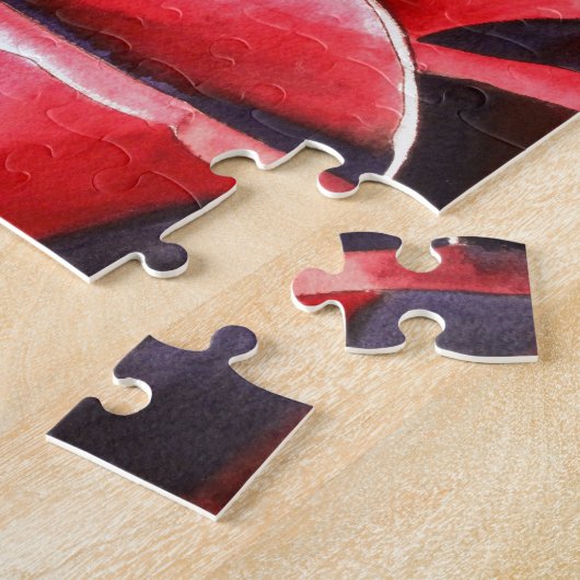 Crimson Rote Rose Originalkunstkunst Puzzle (Seite)
