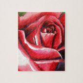 Crimson Rote Rose Originalkunstkunst Puzzle (Vertikal)