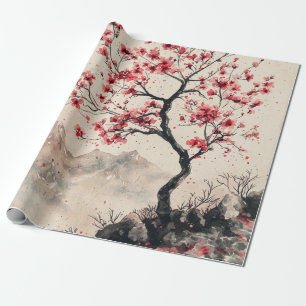 Crimson Sakura Berg Serenität (1) Geschenkpapier