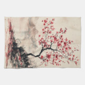 Crimson Sakura Mountain Serenity (1) Geschirrtuch (Horizontal)