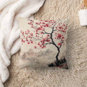 Crimson Sakura Mountain Serenity (1) Kissen