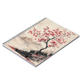 Crimson Sakura Mountain Serenity (1) Notizblock (Linke Seite)