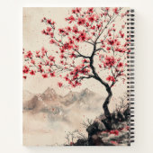 Crimson Sakura Mountain Serenity (1) Notizblock (Rückseite)