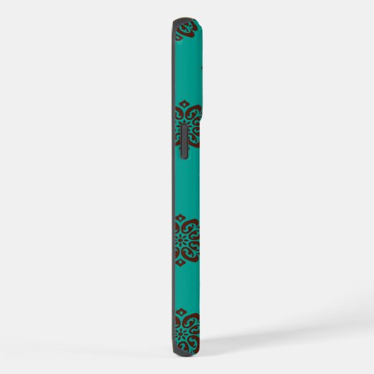 "Crimson Scrolls - Bold Elegance" iPhone Hülle (Rechte Seite)