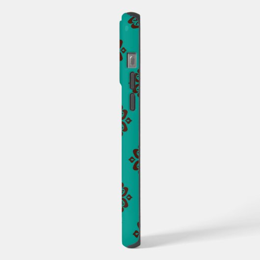 "Crimson Scrolls - Bold Elegance" iPhone Hülle (Linke Seite)