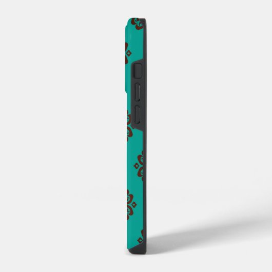 "Crimson Scrolls - Bold Elegance" iPhone Hülle (Linke Seite)